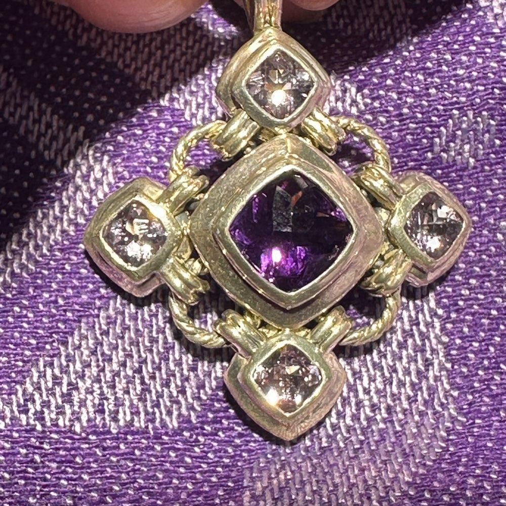 Yurman Elegant Sterling Silver and Amethyst Pendant